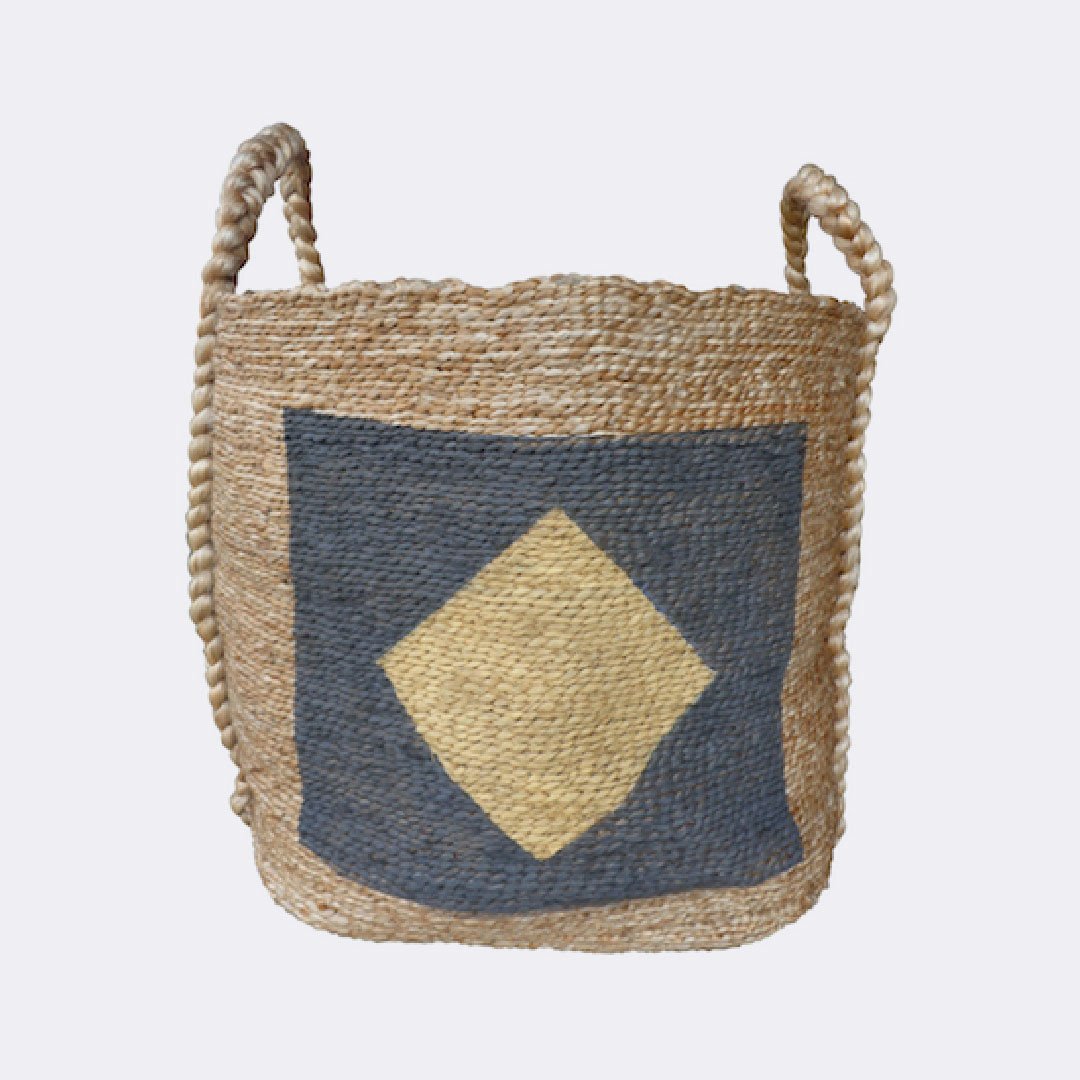 Jute Basket Charcoal Square Doormat Designs